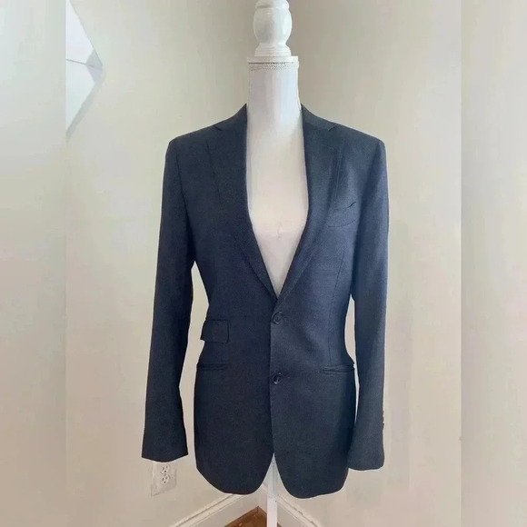 Suitsupply Pure Wool Sienna Dark Gray Birdseye Suit Jacket Size 44 Vitale B. - Picture 14 of 14